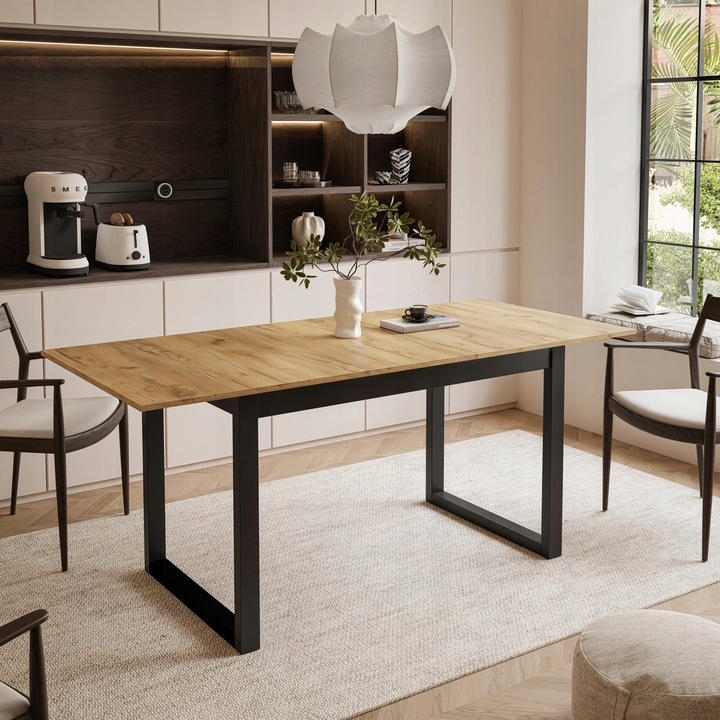 Stół Loft Arton 140-195x80 nogi metalowe dąb craft złoty Kod producenta LUK01589