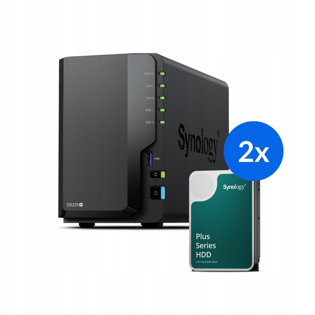 Synology DS225+ /16T 2-zátokový Nas server v súprave s kombinovanými diskami