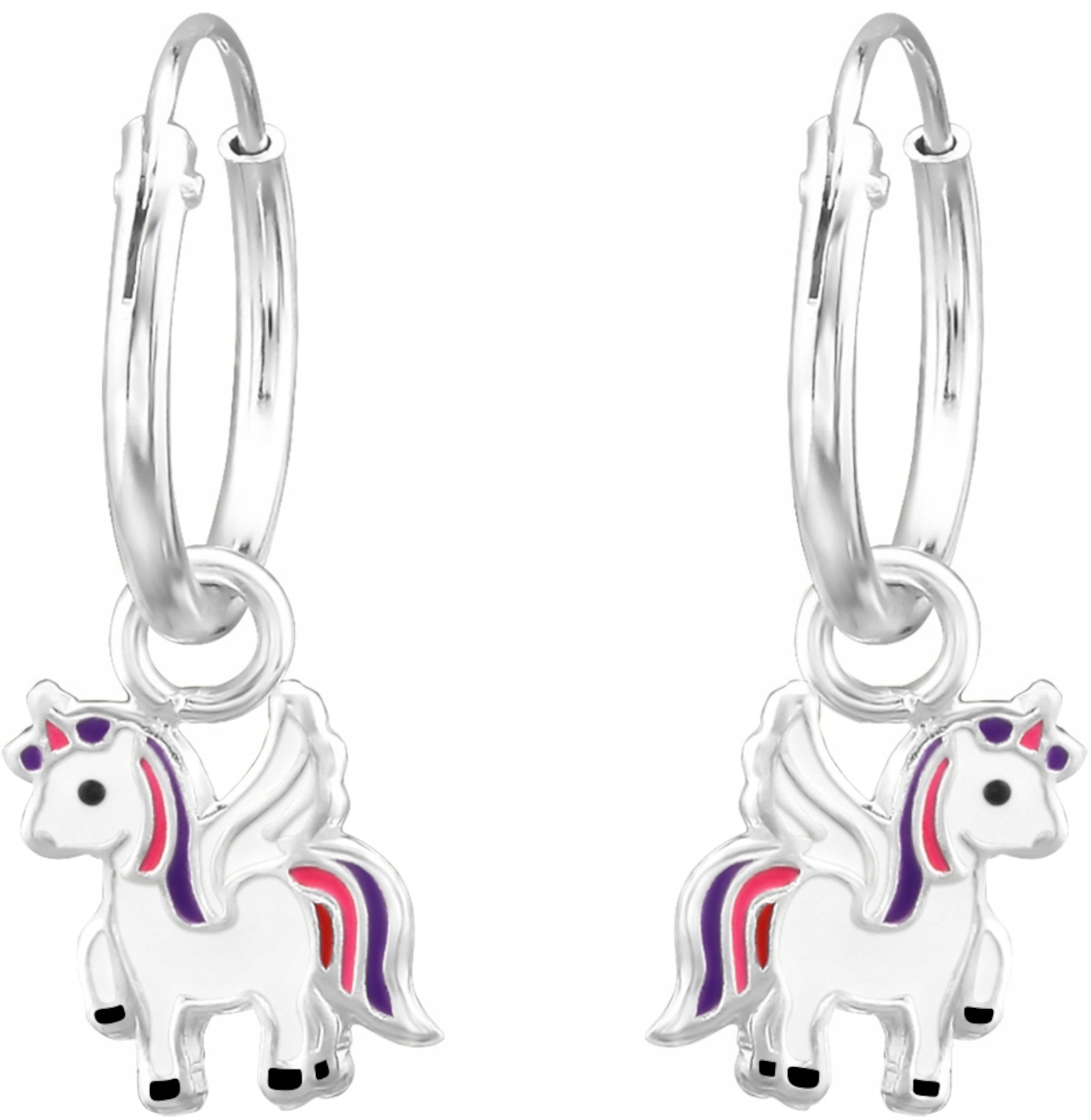 

Kolczyki Srebrne Dla Dzieci Jednorożec Kółka 925