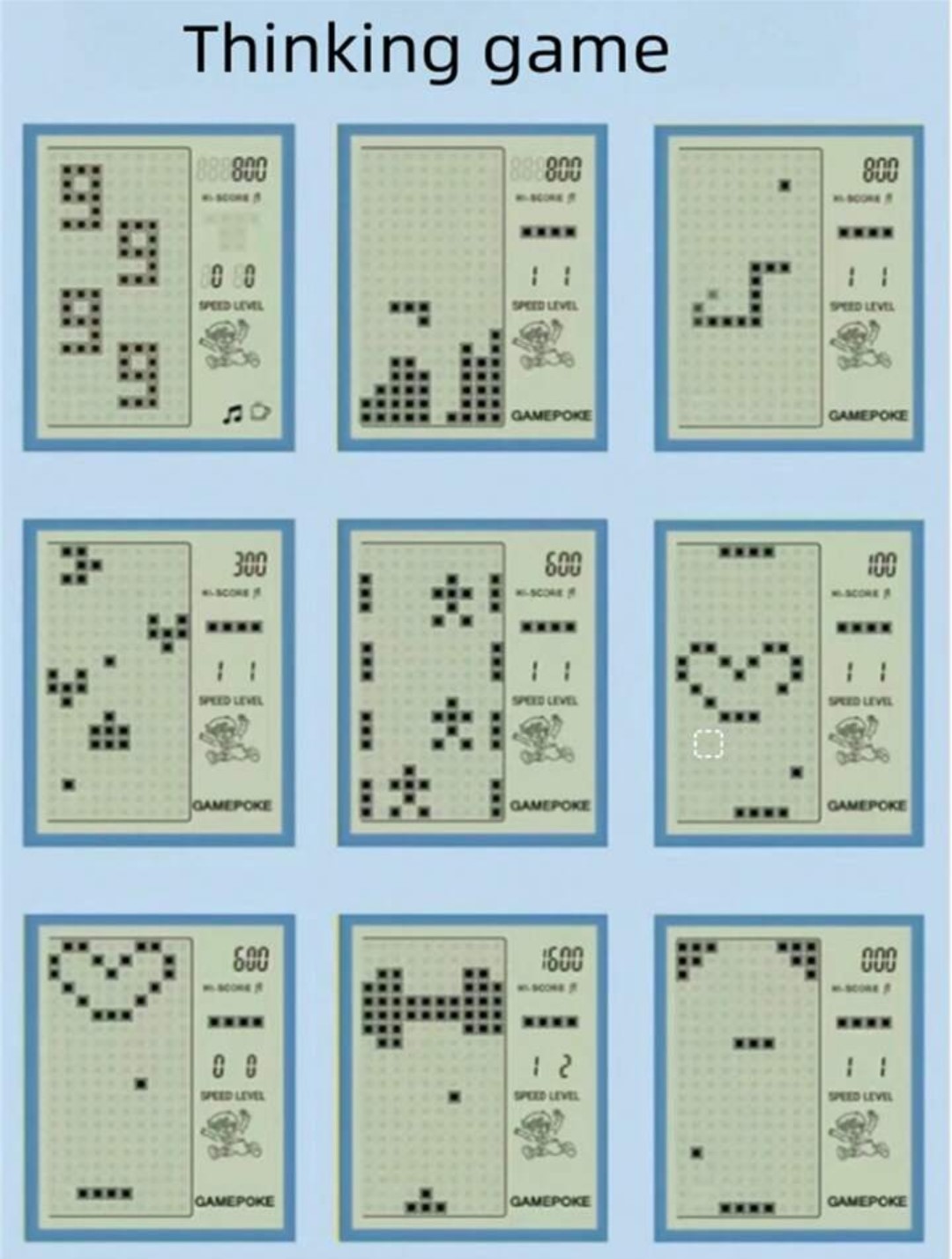 GRA ELEKTRONICZNA ZRĘCZNOŚCIOWA MINI KONSOLA TETRIS MIX Wiek dziecka 3 lata +