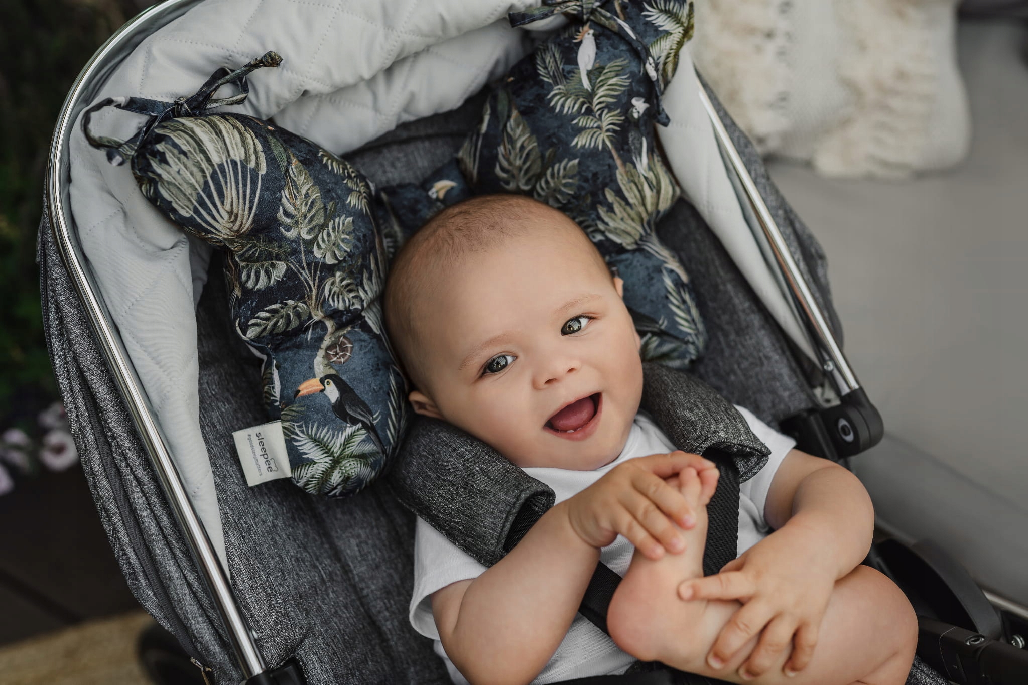 Poduszka antywstrząsowa motylek do wózka Jungle Powder Pink Sleepee EAN (GTIN) 5903175922946