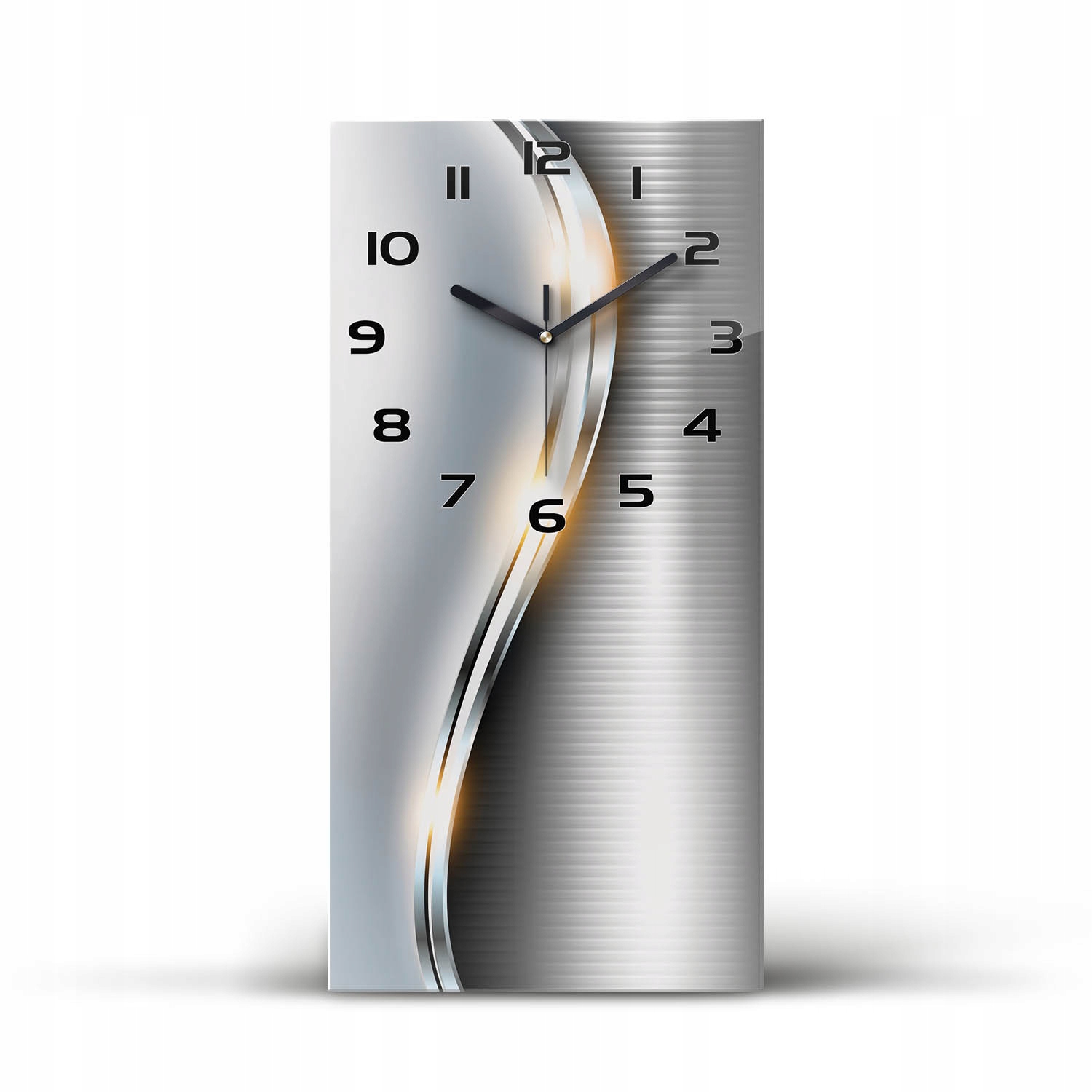 

Zegar ze szkła na ścianę Metalowa abstrakcja 30x60