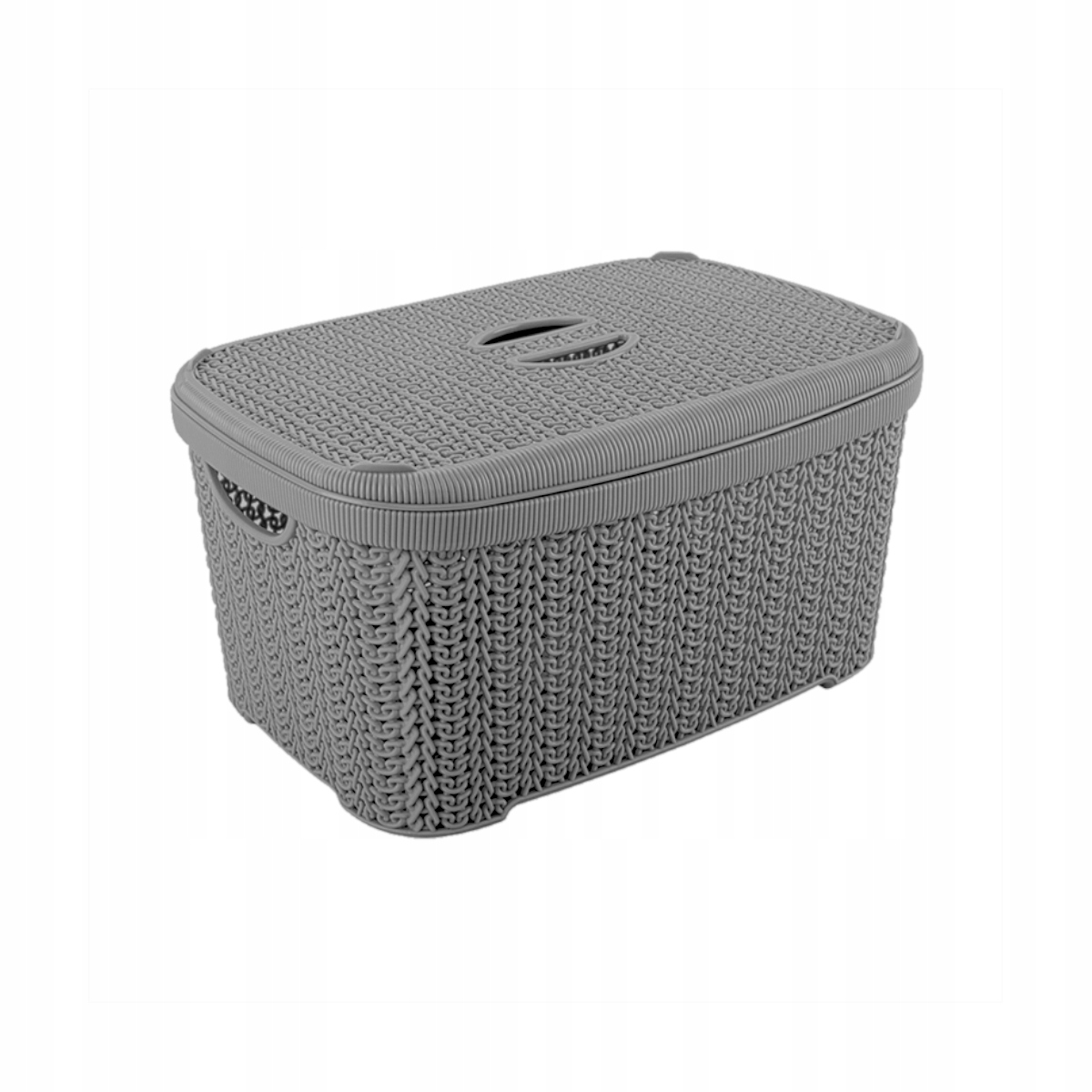 

Koszyk z pokrywą 6l Plecionka Knit Popiel