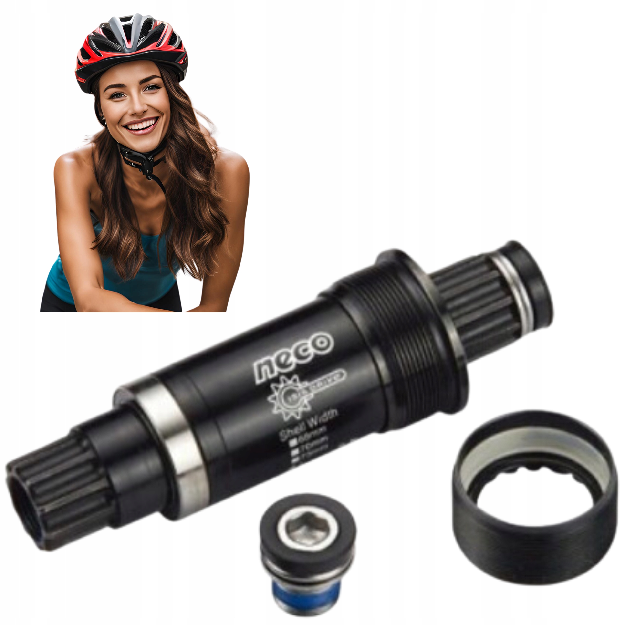 Cyklistický suport Isis 118 mm Neco B-952 pro Bmx Mtb Mufa 68 mm Bsa B952 118 mm