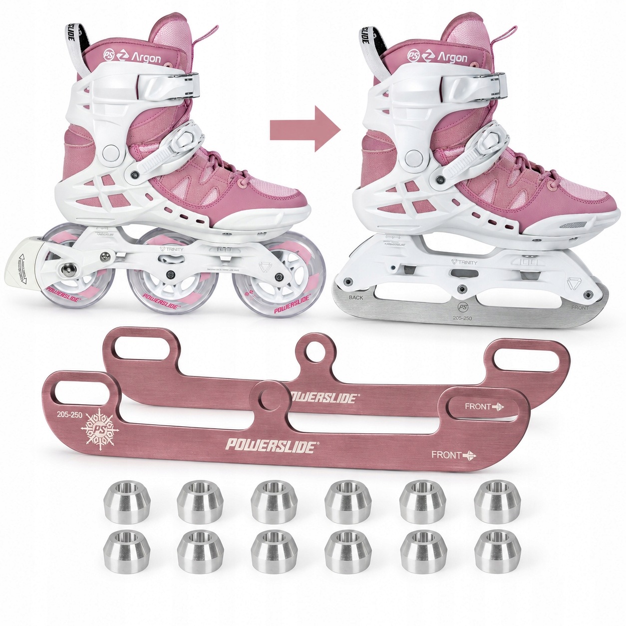 Płozy Hokejowe Do Rolek Łyżwy Uniwersalne Powerslide Iceblade 3 Xxs/xs
