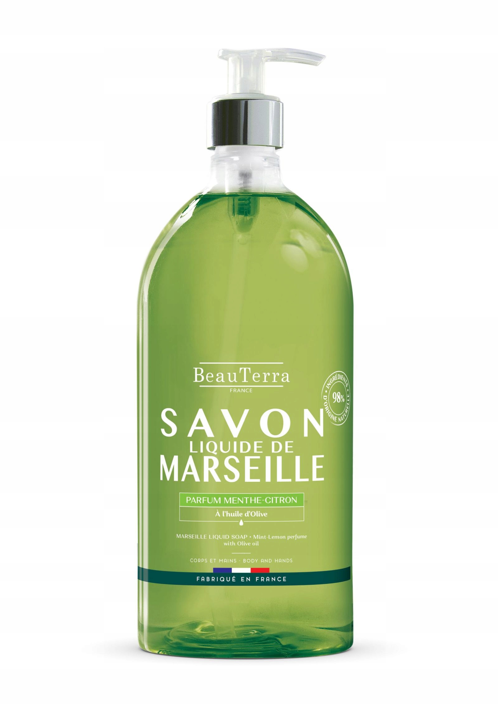 Beauterra Marseillské Tekuté Mýdlo Máta Citron 1L