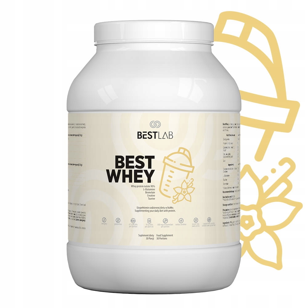 Protein proteinový izolát Wpi Best Lab prášek 900 g přírodní příchuť