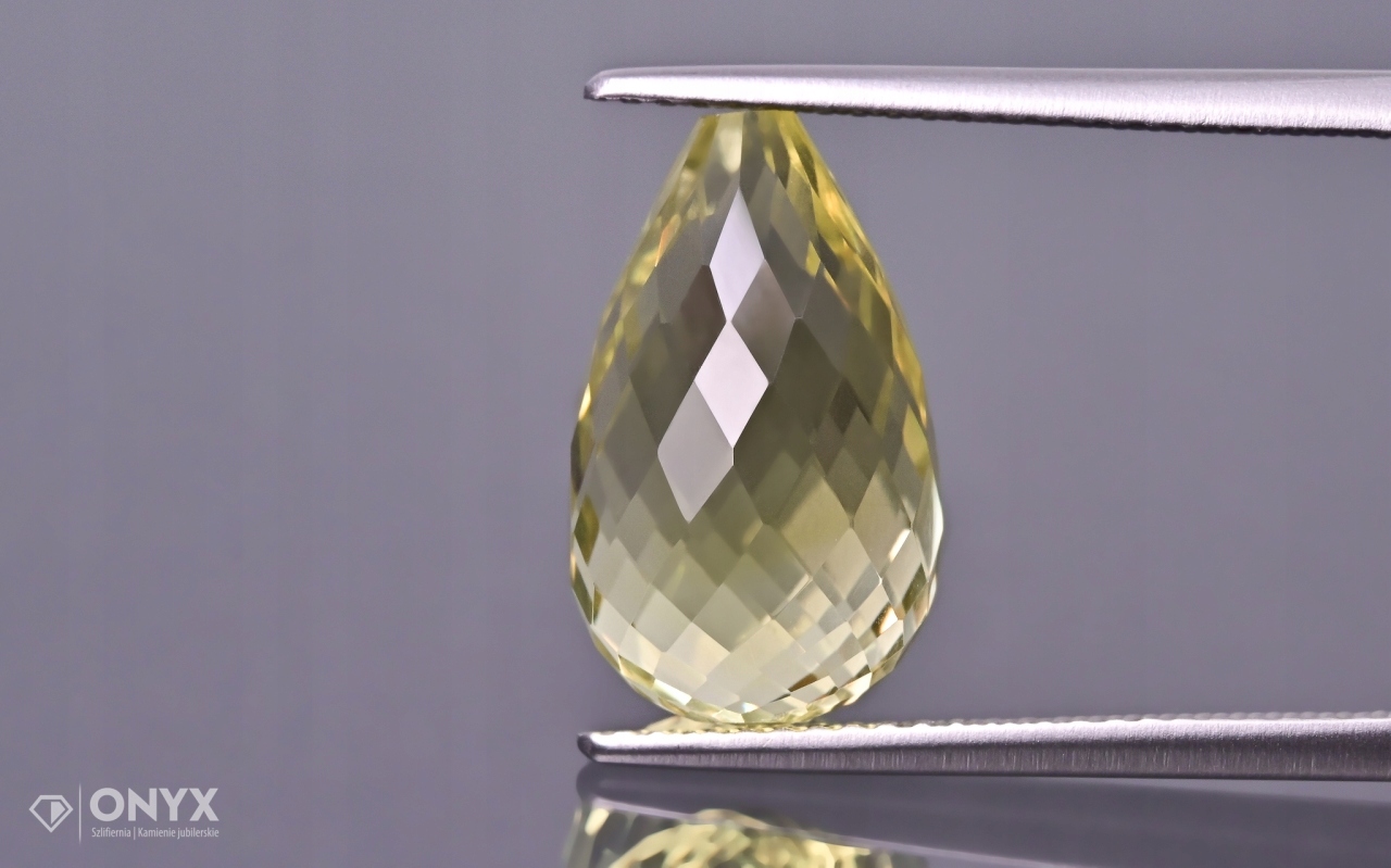 Křemen lemon fasetovaný rampouchy 15x9 mm