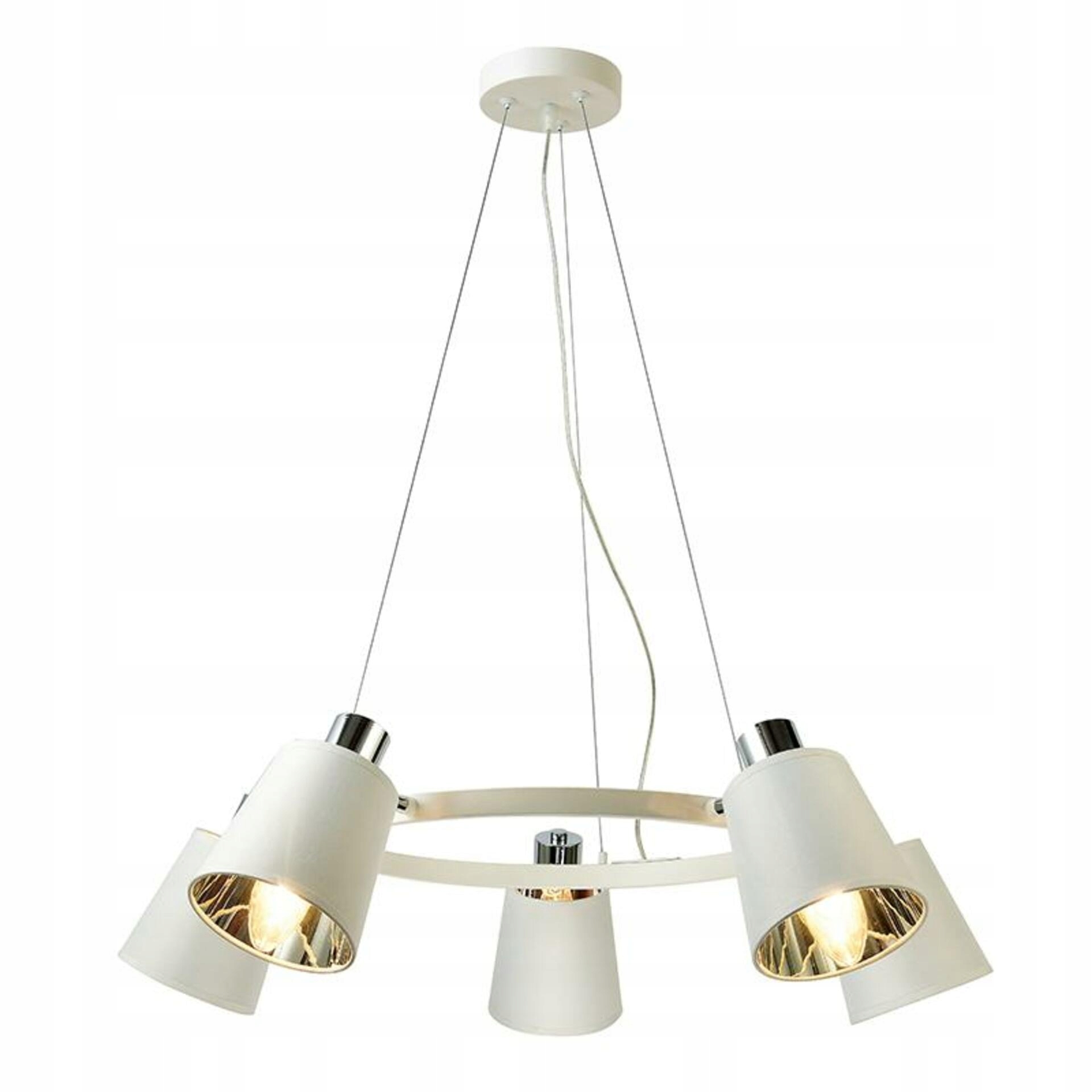 Aca Lighting závěsné svítidlo 5XE14 bílý kov stínítko D73XH100CM Norma Eg