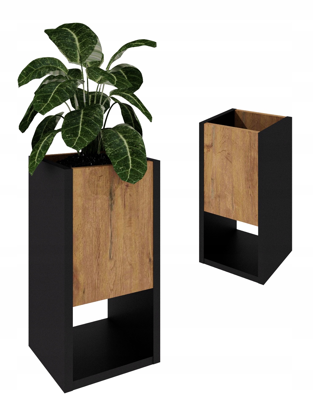 Stojanový květináč Dřevěný loftový květináč Dub Lancelot 45x22,6x22,6
