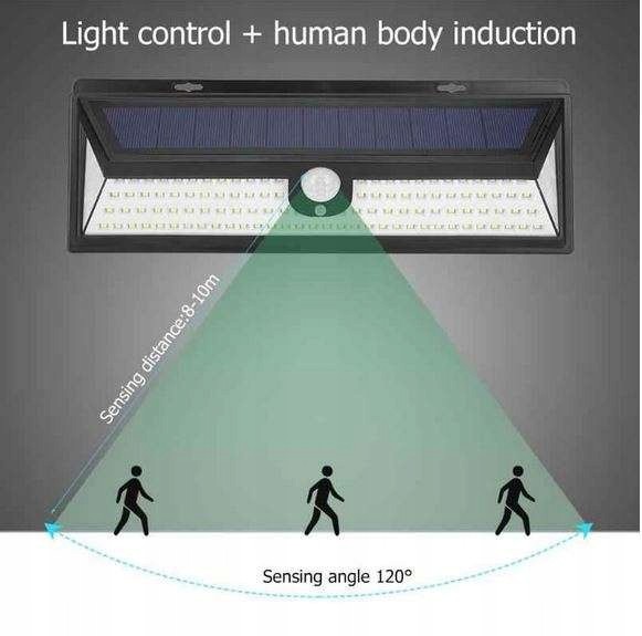 LAMPA SOLARNA Z CZUJNIKIEM RUCH I ZMIERZCHU 118LED Stan opakowania oryginalne