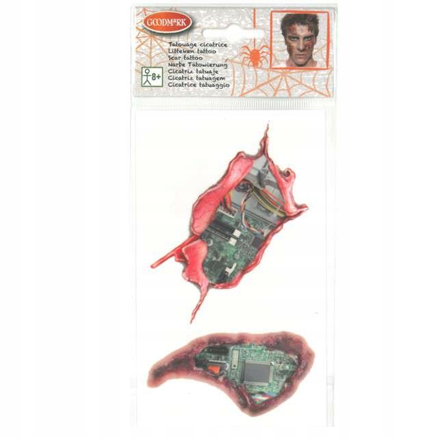 TATUAŻ wodny jednorazowy MIX RANA rany halloween