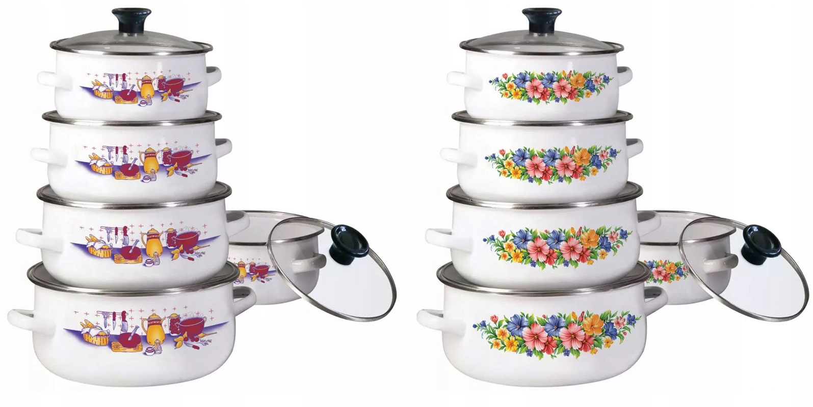 Garnki emaliowane garnek Zestaw emaliowany garnkow