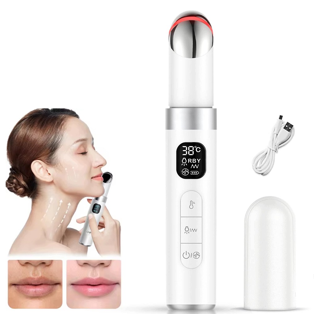 Masážní Přístroj na obličej očí a rtů Fototerapie Led Vibrace Ems Beauty