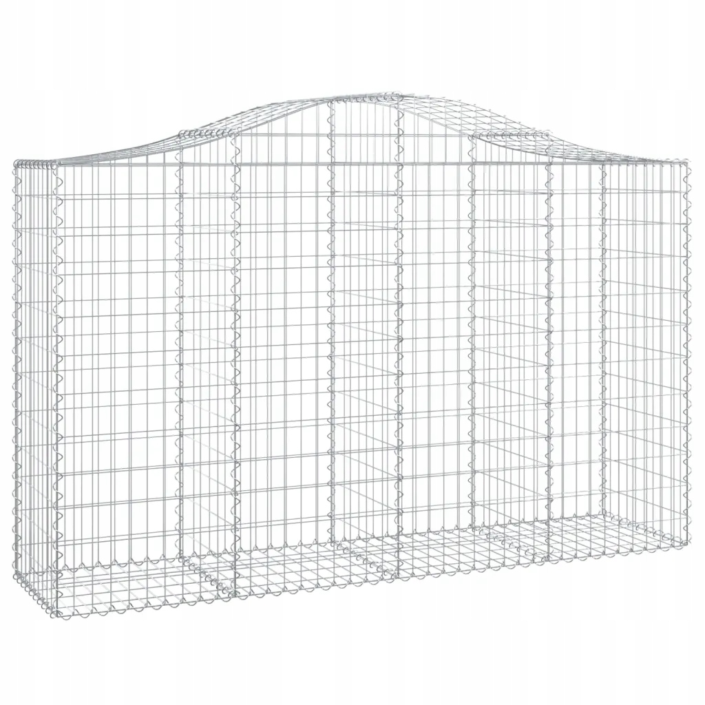 Gabionový koš dekorativně-izolační 200x50x120/140 Cm, stříbrný, železo Ga