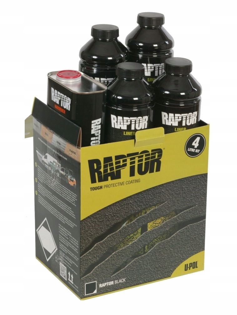 U-POL RAPTOR агент для захисту кузова автомобіля 4L чорний