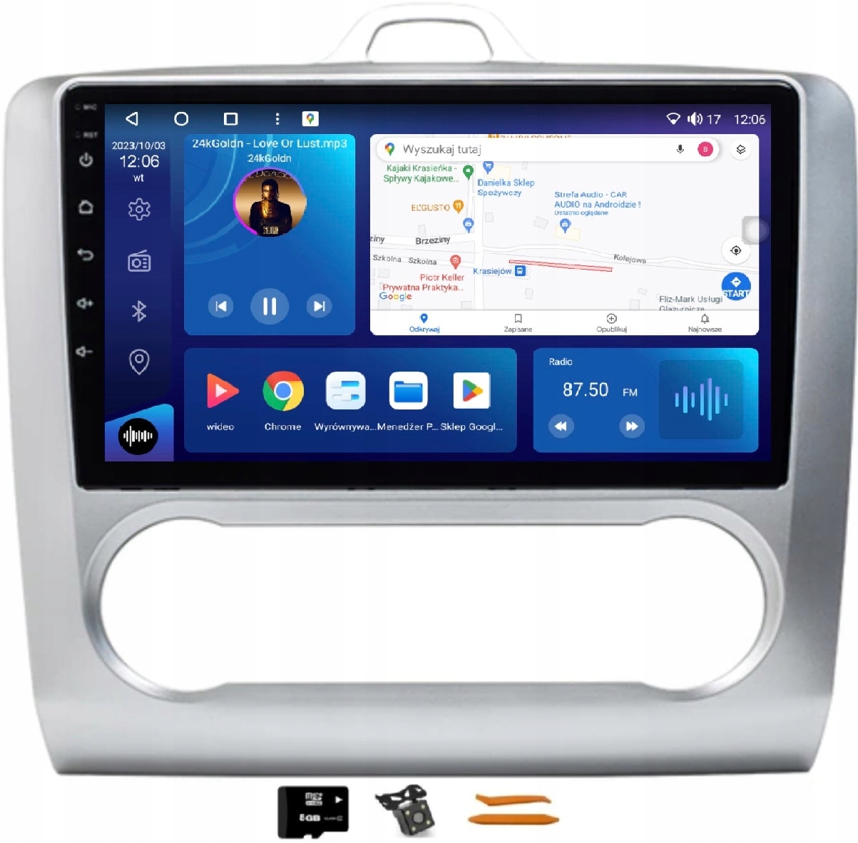 Rádio Android Navigácia M8250 Qled Carplay Lte Gps Ford Focus MK2 2 04-11