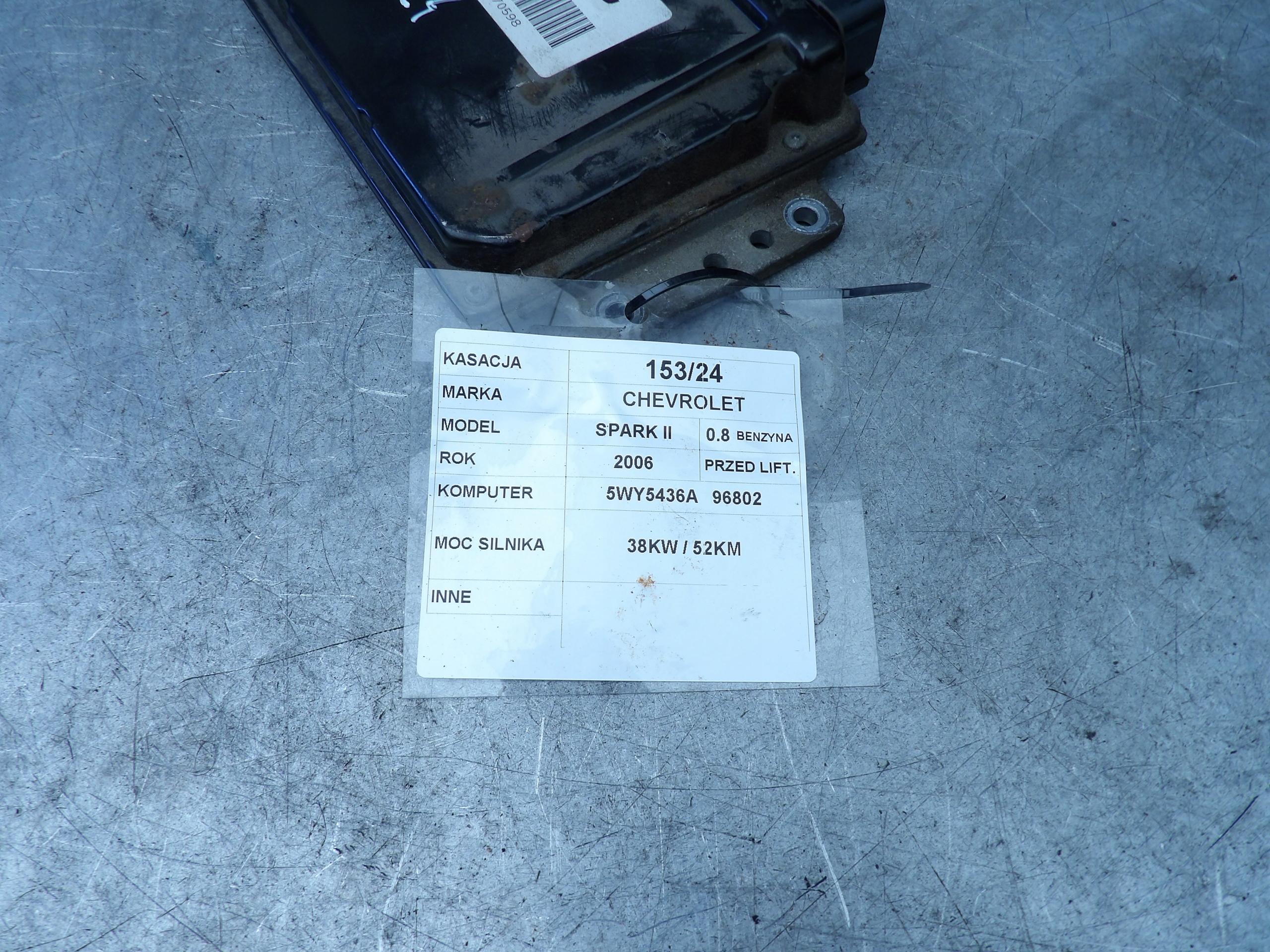 Chevrolet Spark II computer, control unit 96801802 5WY5436A