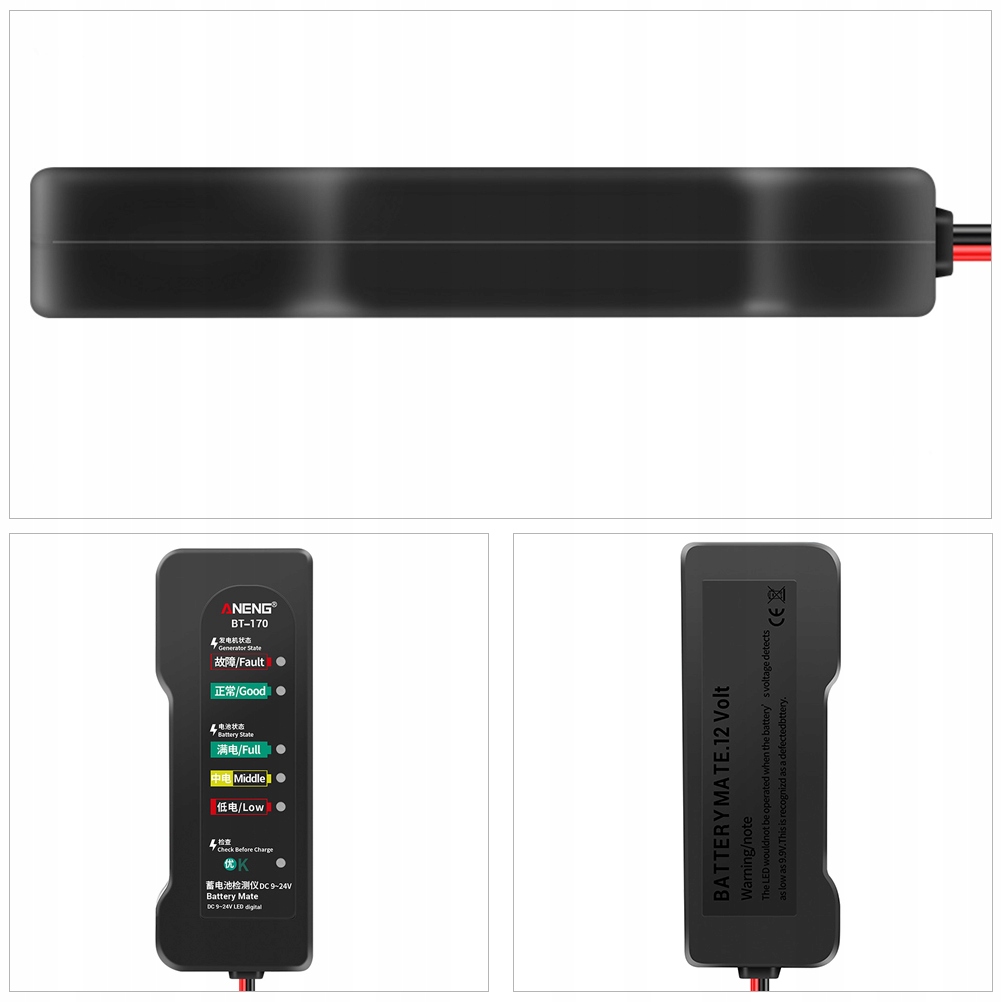 POMIAR NAPIĘCIA AKUMULATORA TESTER NAPIĘCIA AKUMULATORÓW ELEKTRYCZNYCH Kolor czarny