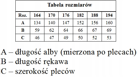 Alba kapłańska, haftowana roz. 164 Rozmiar uniwersalny