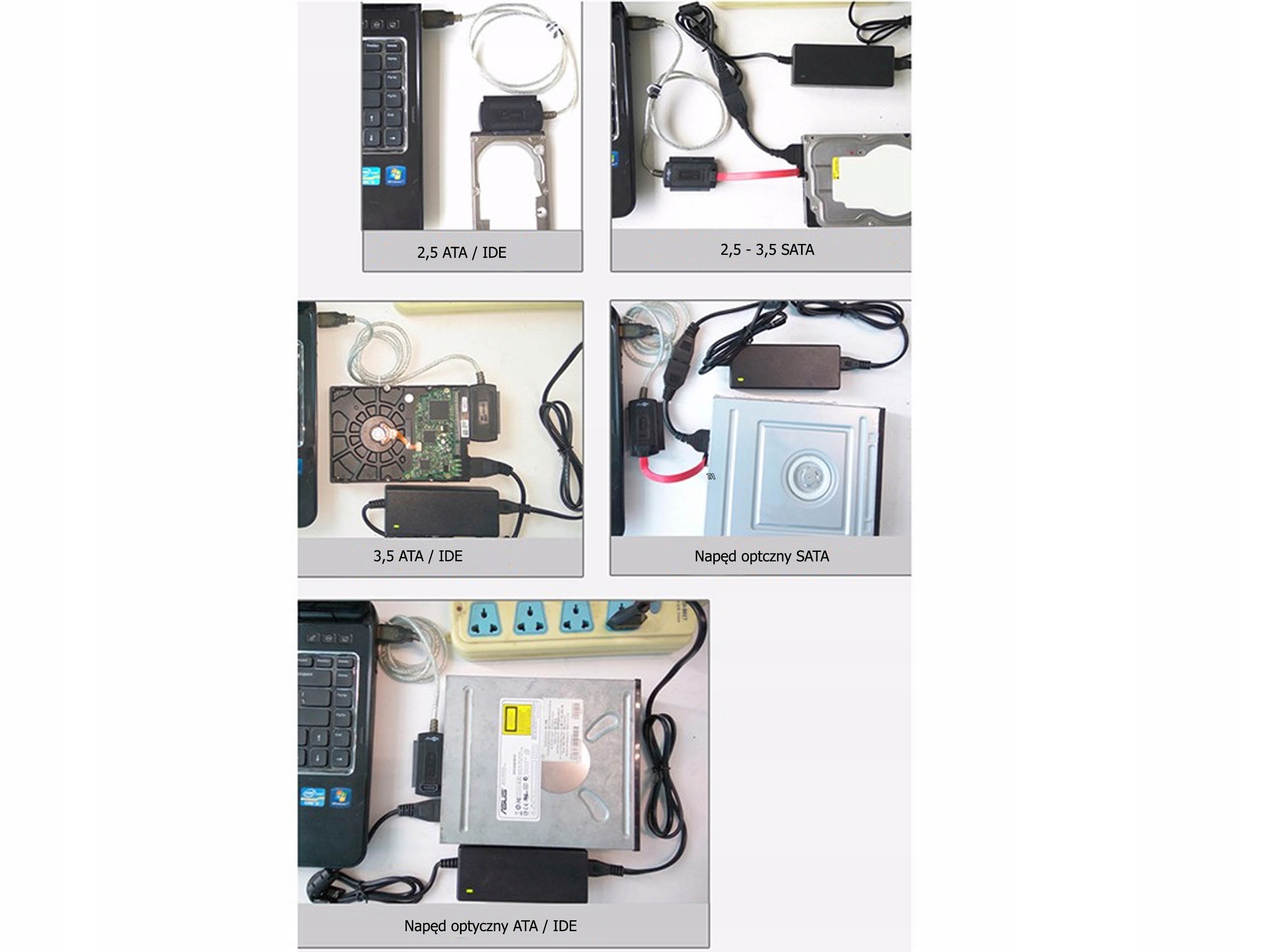 PRZEJSCIÓWKA ADAPTER USB NA SATA/ATA IDE ZEW. DYSK HDD 2,5 3,5 Marka Gotel