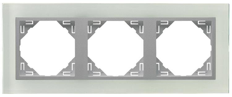 Efapel Cristal Rámik 3-NÁSOBNÉ Sklo Alu 90930 Tca
