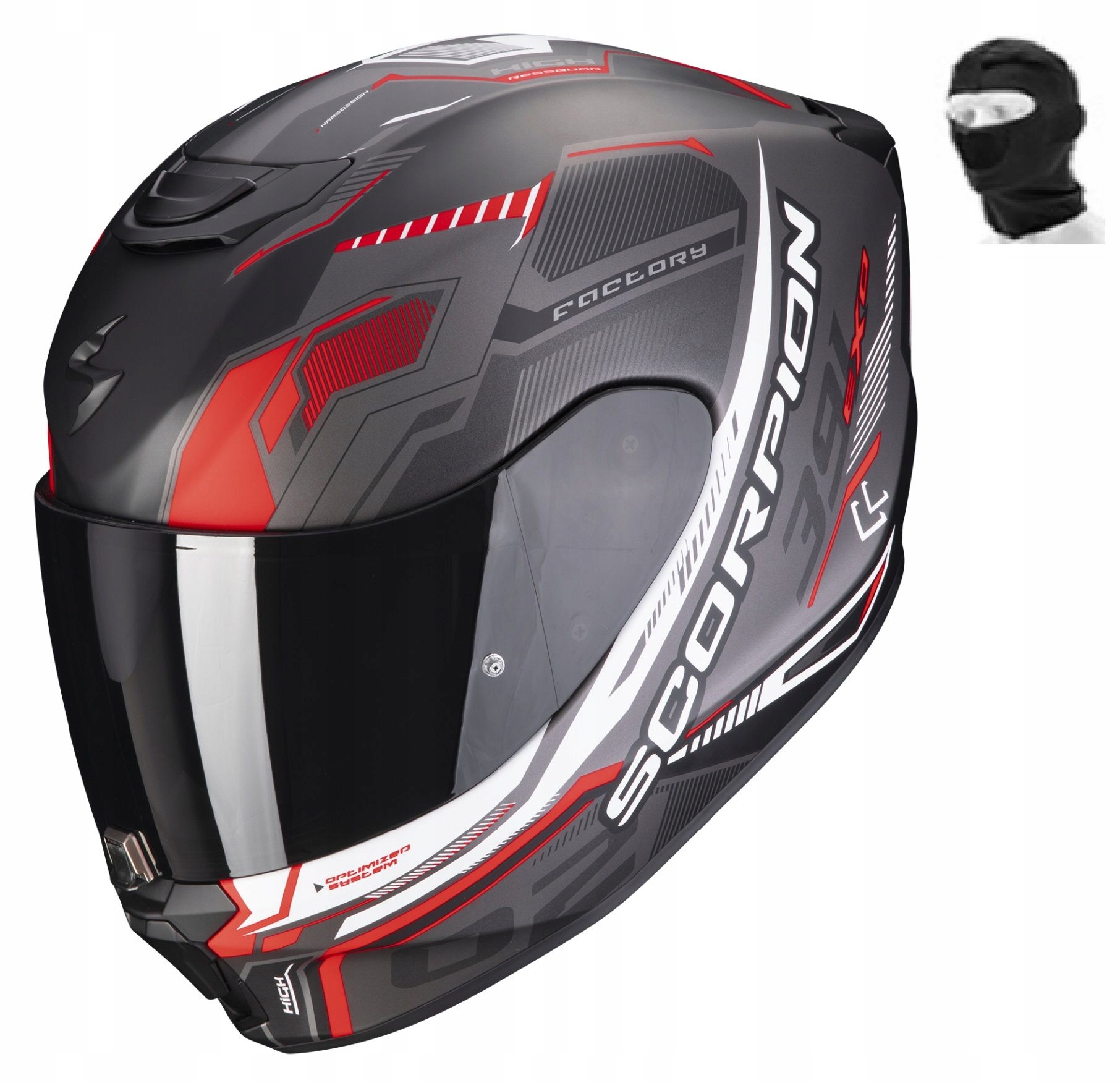 SCORPION KASK EXO-391 HAUT MATT BK-SIL-RED S