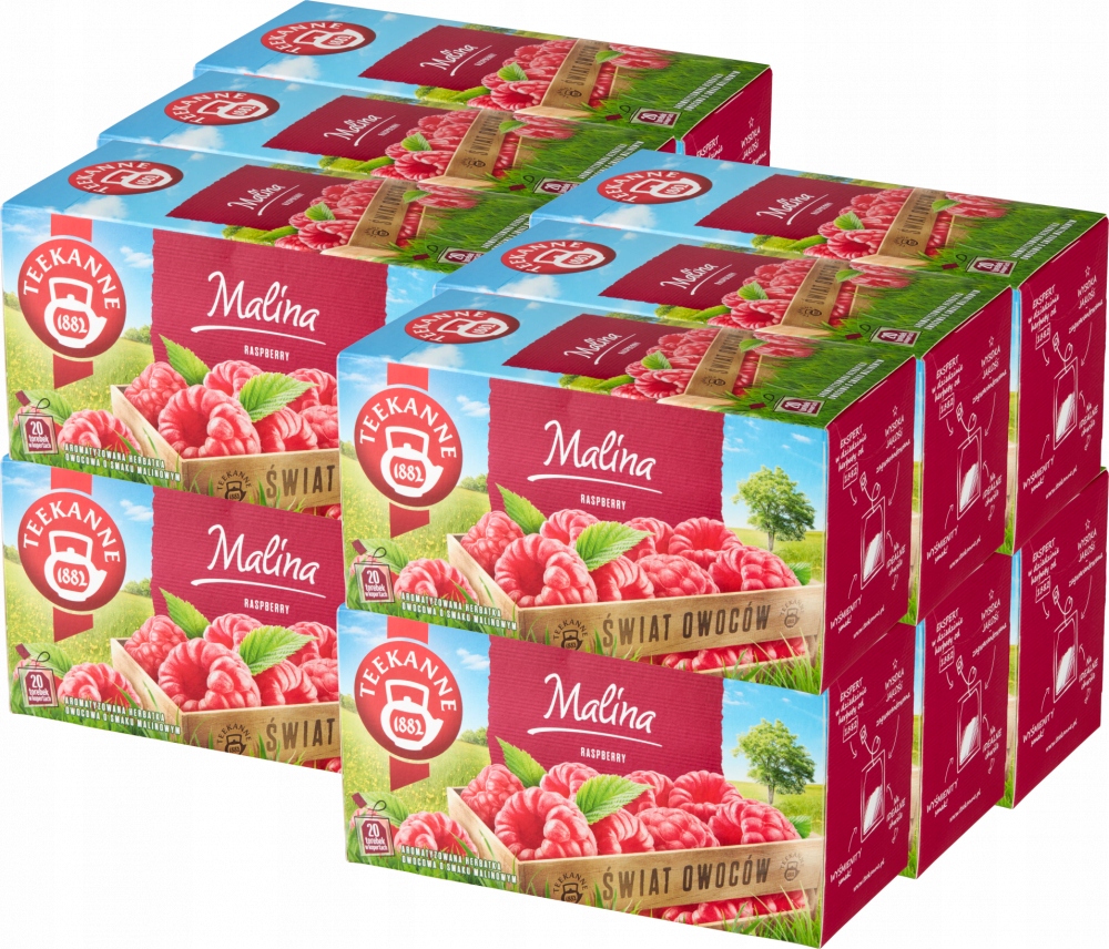 Teekanne Raspberry Malina 20 kopert herbata ekspresowa owocowa x12