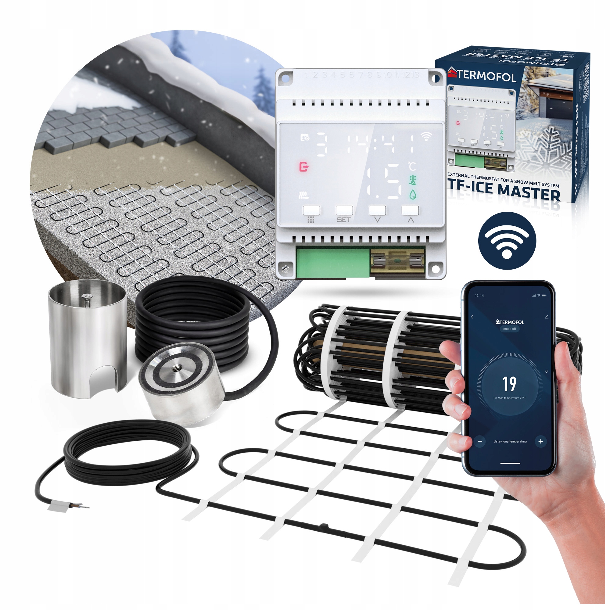 Sada vonkajšej vykurovacej rohože Ohmat s termoregulátorom Ice Master 20M