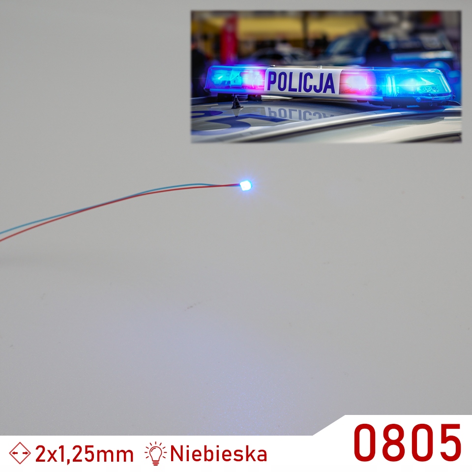 

Migająca dioda Led Smd 0805 3V niebieska
