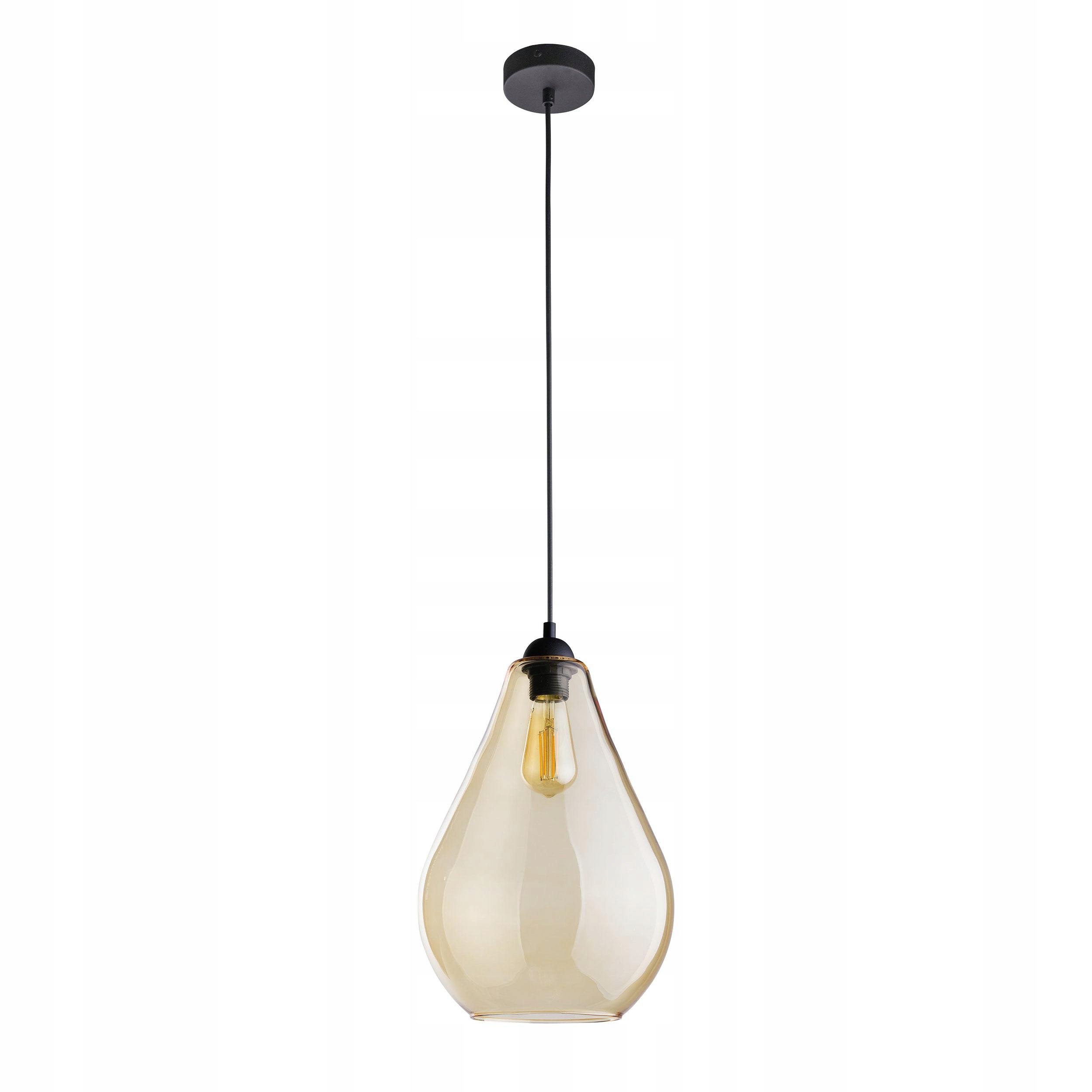 Závěsná lampa Fuente Jantarové skleněné stínítko 1xE27 24 cm Stropní Svítidlo