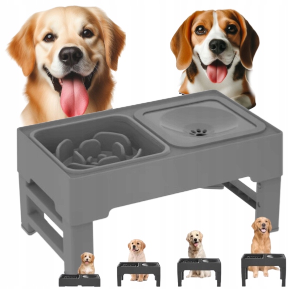 Miski Na Stojaku Dla Psa spowalniająca jedzenie Niechlapiąca regulacja
