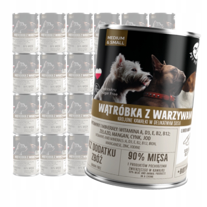 Levně PetRepublic Vlhké Krmivo pro psa Játra Kousky v omáčce 24x400g