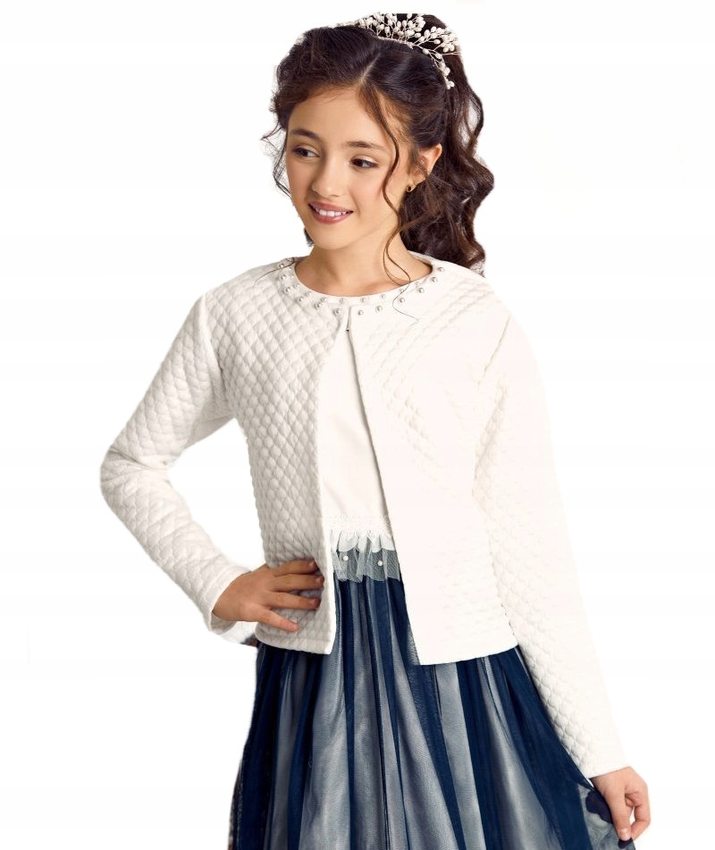 Bolerko żakiet wizytowe białe Jomar 122