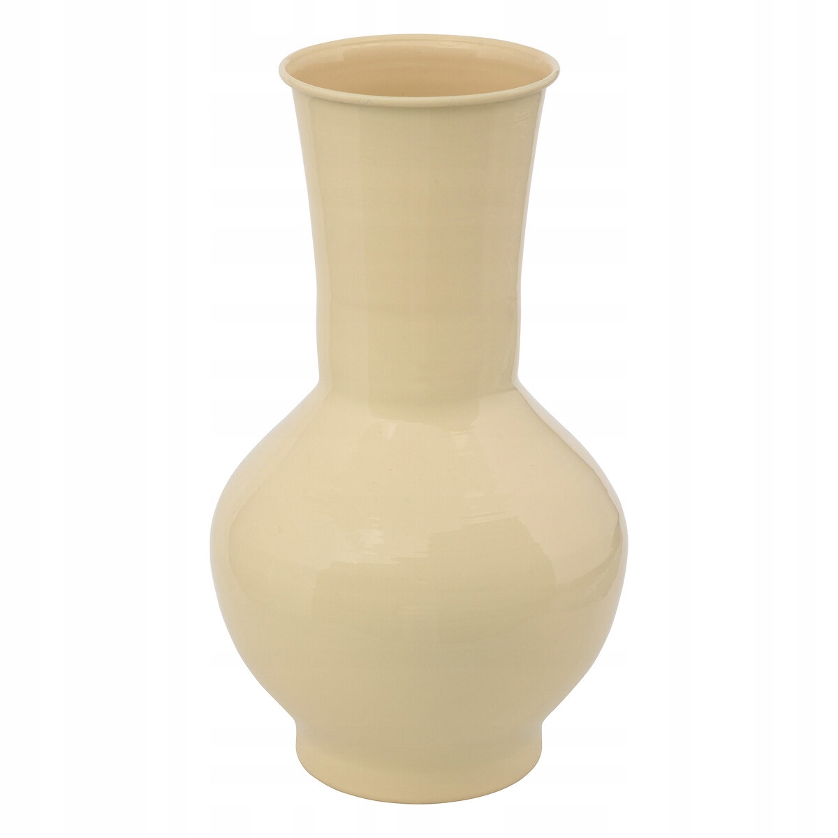 Váza Na Květiny Žlutá Kovová Smaltovaná Ø 20 CM X 34,5 CM Do Interiéru