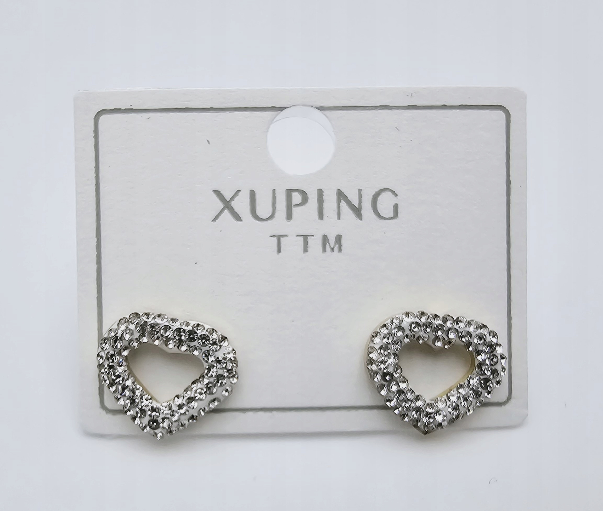 Xuping - piękne kolczyki wkrętki serduszka kryształki