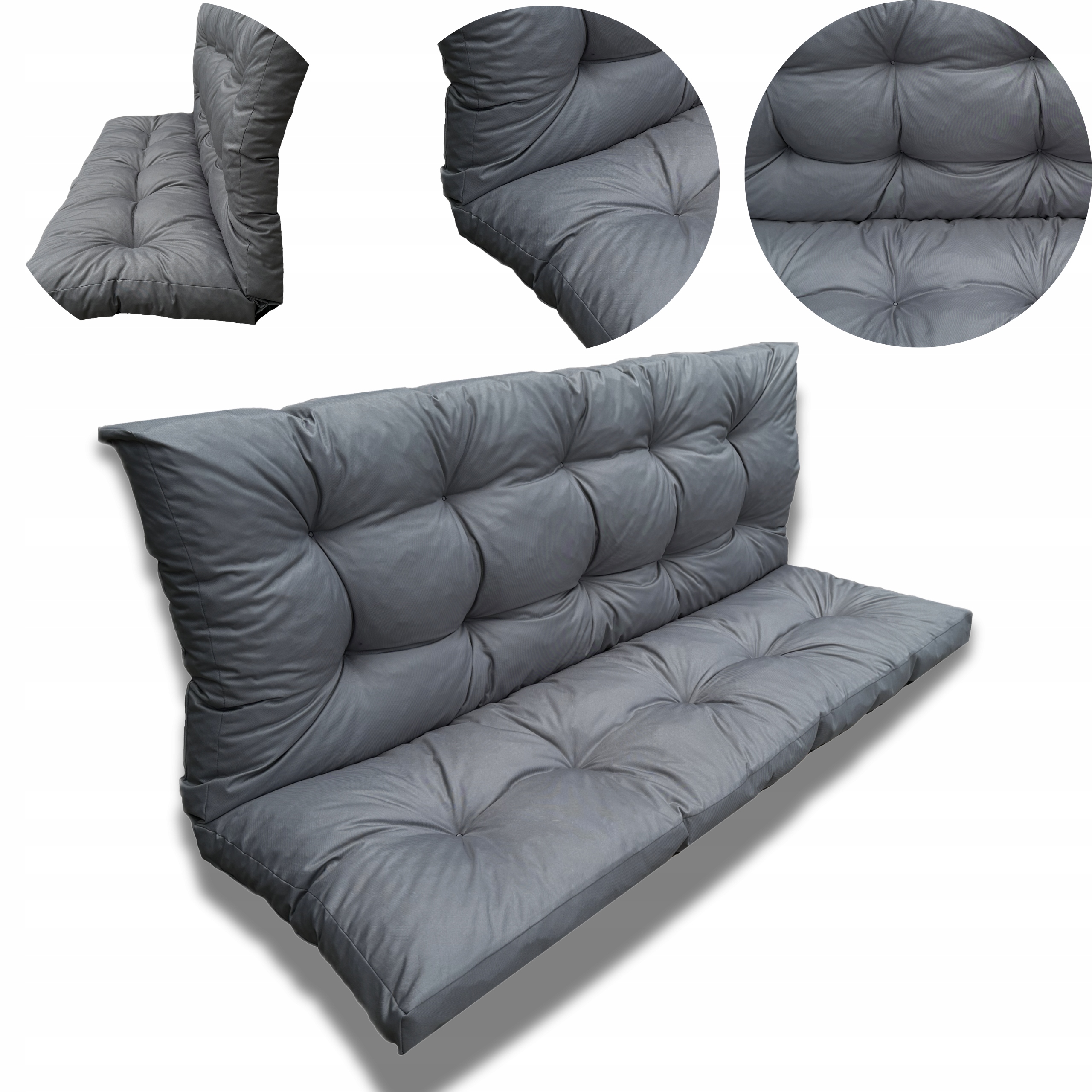 Poduszka ogrodowa gruba komfortowa wodoodporna 150x60x50 siedzisko+ oparcie