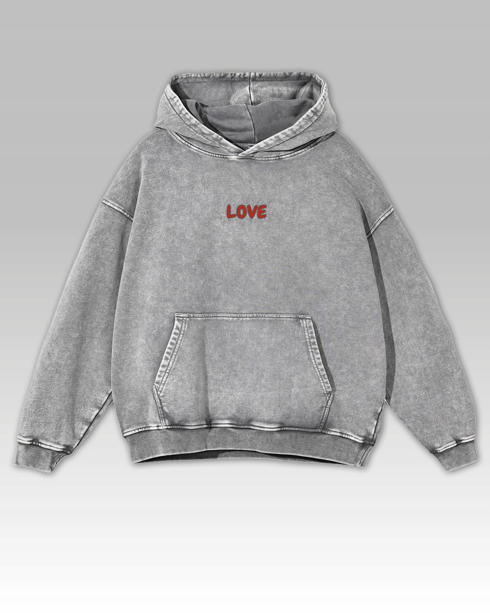 Mikina Vyšívané Love Láska Svátek zamilovaných Valentýna Šedá L