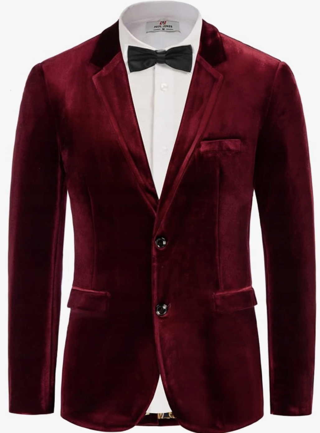 PaulJones Sametové Sako Pánské 2 Knoflíky Elegantní Smoking S/m