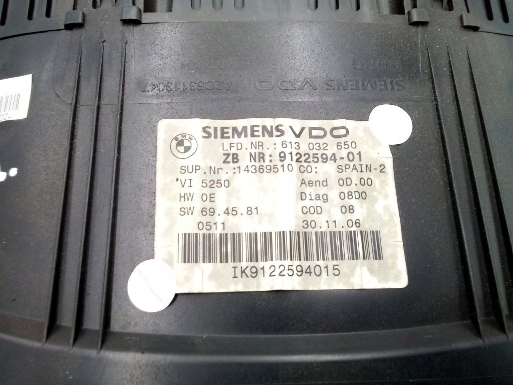 BMW 3 E91 dials dials predkosciomierz 9122594-01