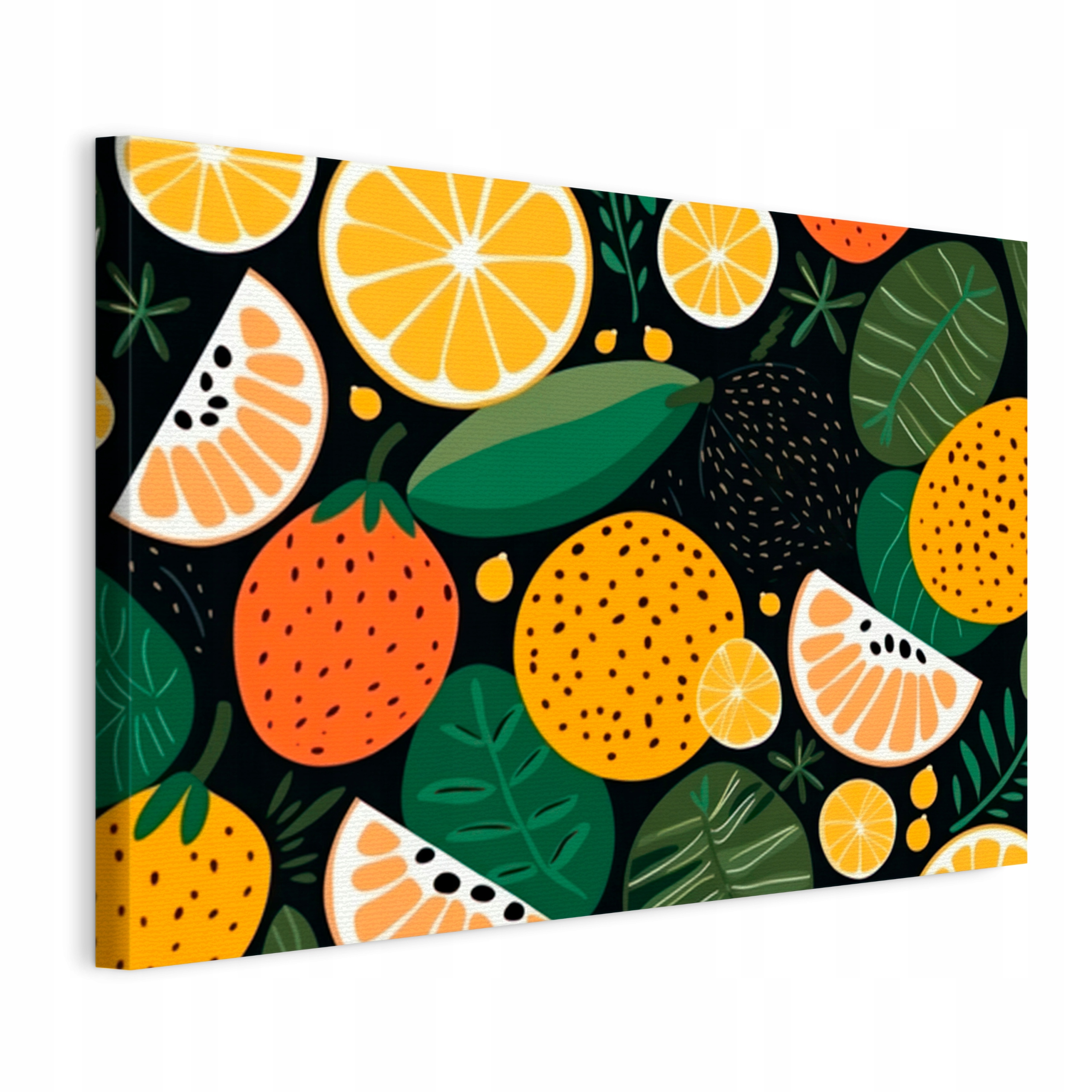 Obraz na plátně Citrusy na černém pro kuchyň Restaurace 75x50