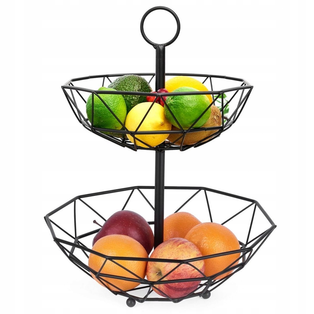 KOSZYK NA OWOCE DWUPOZIOMOWY STOJAK MISA