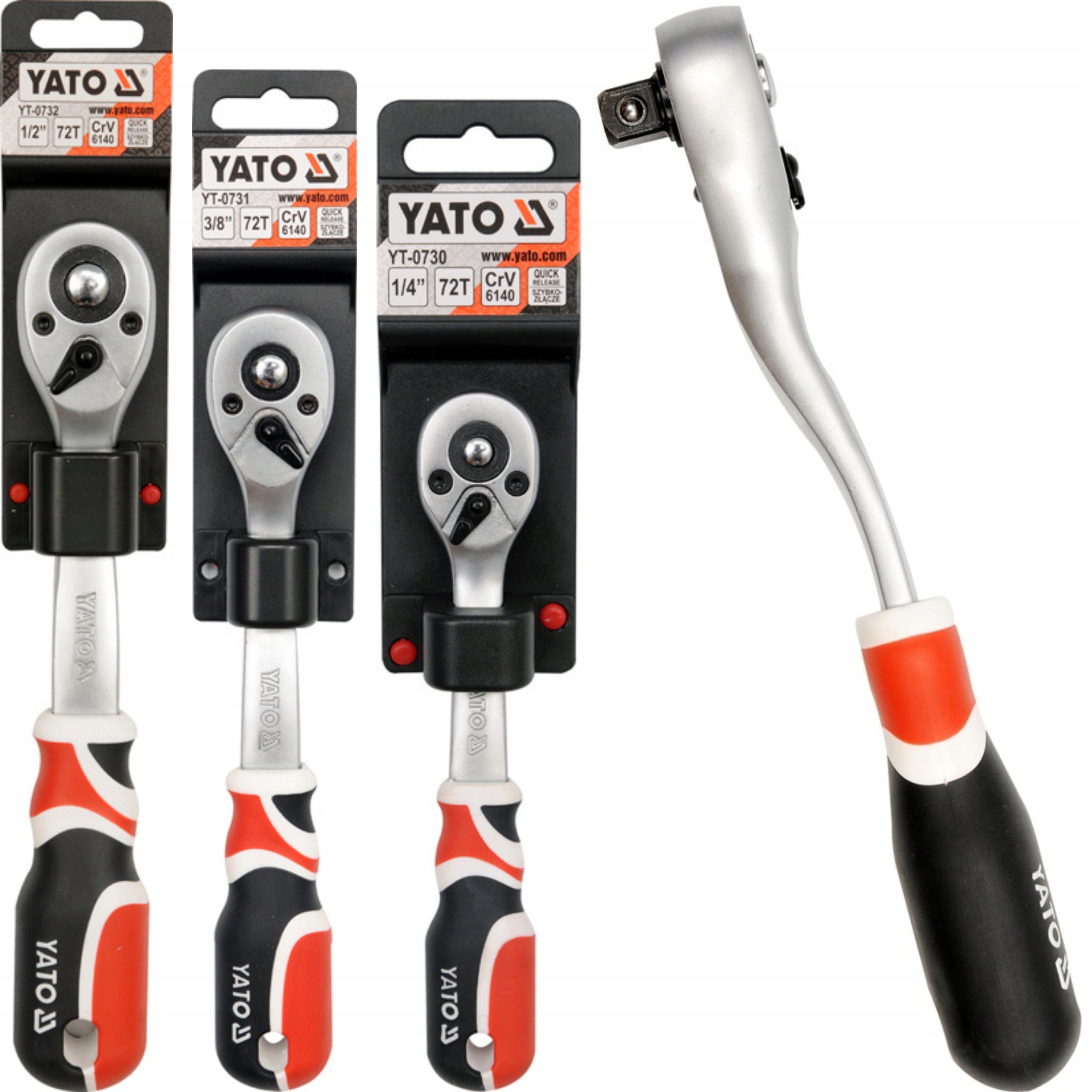 GRZECHOTKI YATO DO NASADEK 1/2" 1/4" 3/8" GRZECHOTKA WYGIĘTA ZE STALI CRV