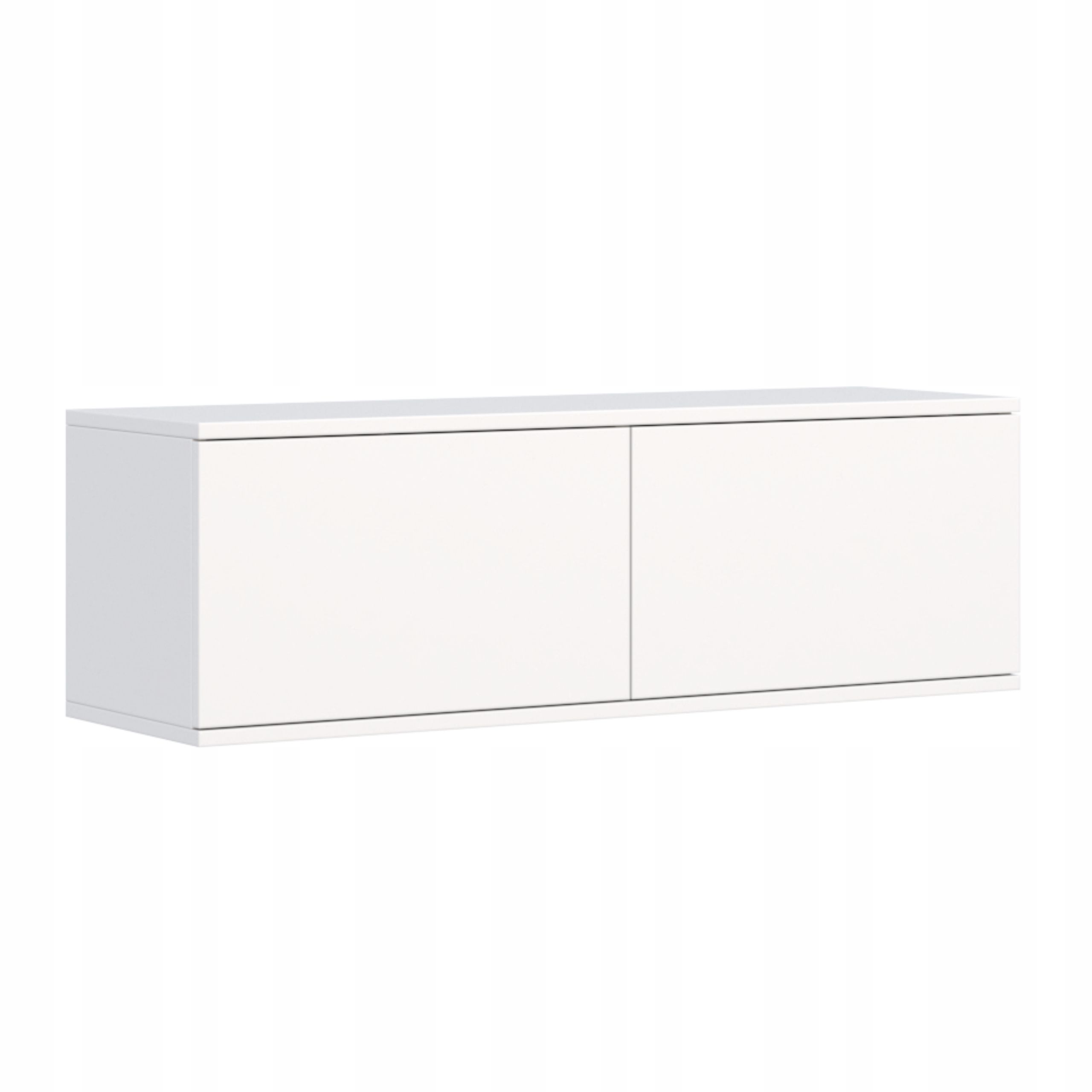 Závesná Tv Skrinka Biela 140x30 cm 2 Komorová Polica Pod Tv Mono