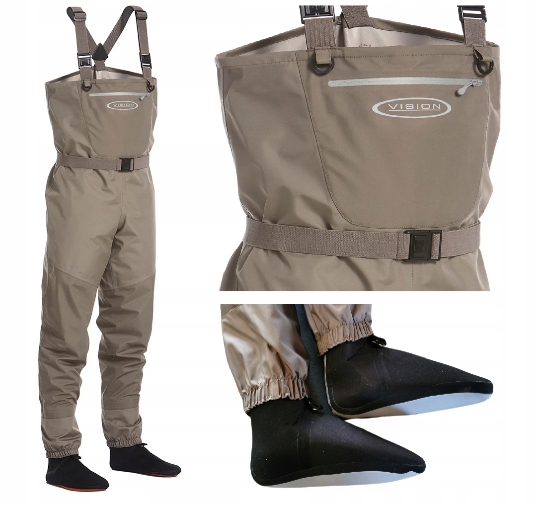 Wodery Wędkarskie Oddychające Spodniobuty Vision Atom V5500-L