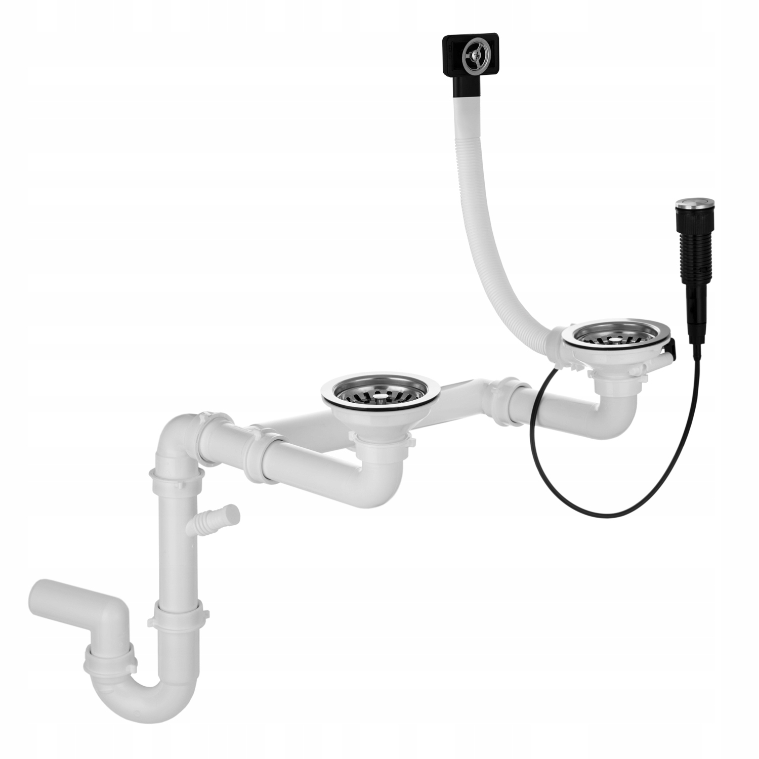 SYFON PUSH DWUKOMOROWY PRZYŚCIENNY DO ZLEWU