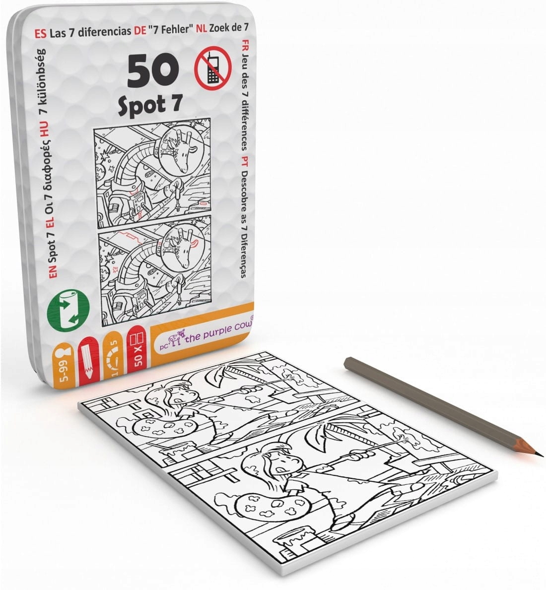 Podróżne Łamigłówki Zagadki The Purple Cow - 50 Znajdź Siedem Różnic 5+ EAN (GTIN) 3415410424693