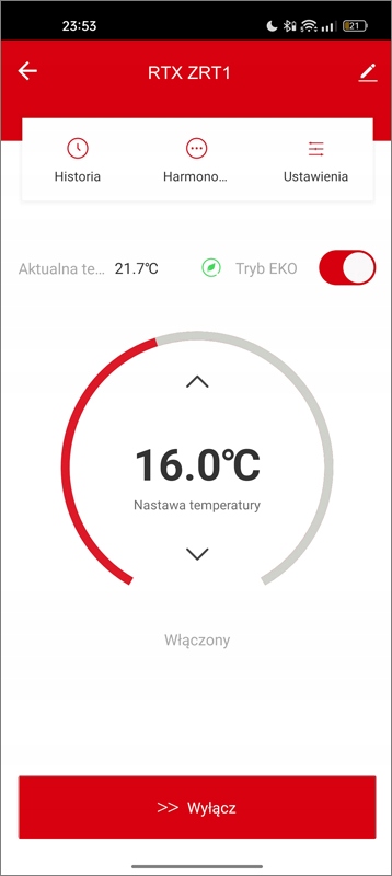 Głowica Termostatyczna RTX Termostat Inteligentny ZigBee TUYA Smart Seria Tuya Zigbee