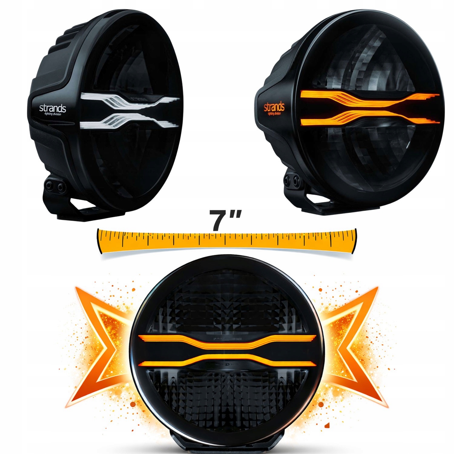 FOR9T Dragon Drive 7″ Led dálková lampa Strands, kulatá lampa 270967