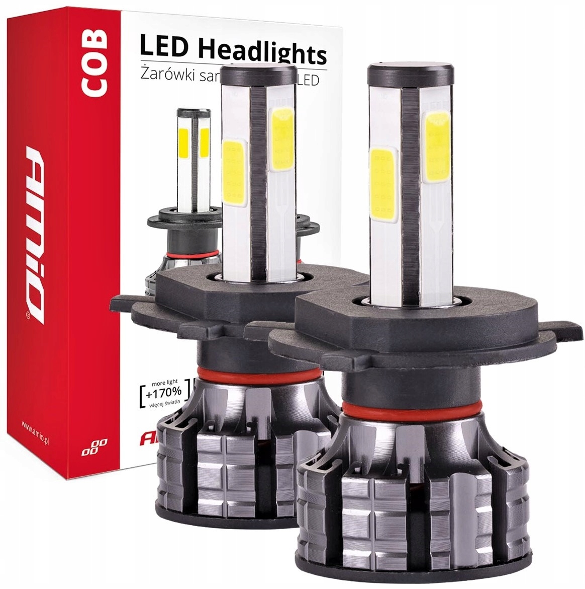 

Żarówki Led H4 4xCOB 4side 12V/24V 6500K Ledy AMiO